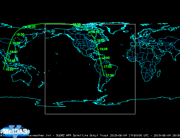 Image 3: Orbit Track Data Displayed in the Main Display Window