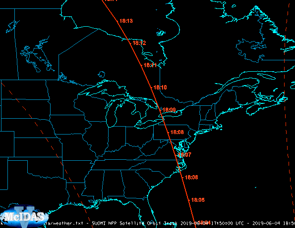 Image 5: Orbit Track Data Displayed in the Main Display Window