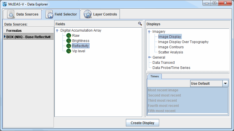 Image 3: Field Selector Tab of the Data Explorer
