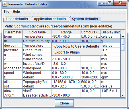 Image 1: Parameter Defaults Editor