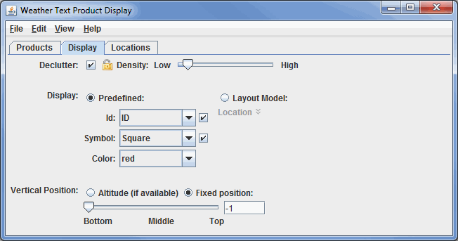 Image 3: Display Tab of the Weather Text Product Display Window