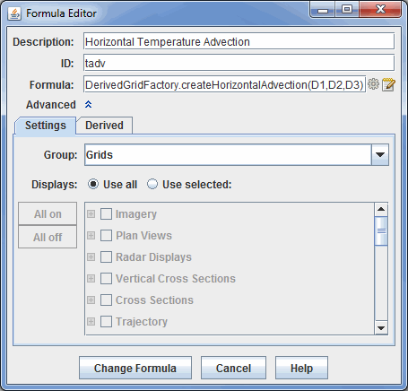 Image 1: Settings Tab of the Formula Editor Dialog