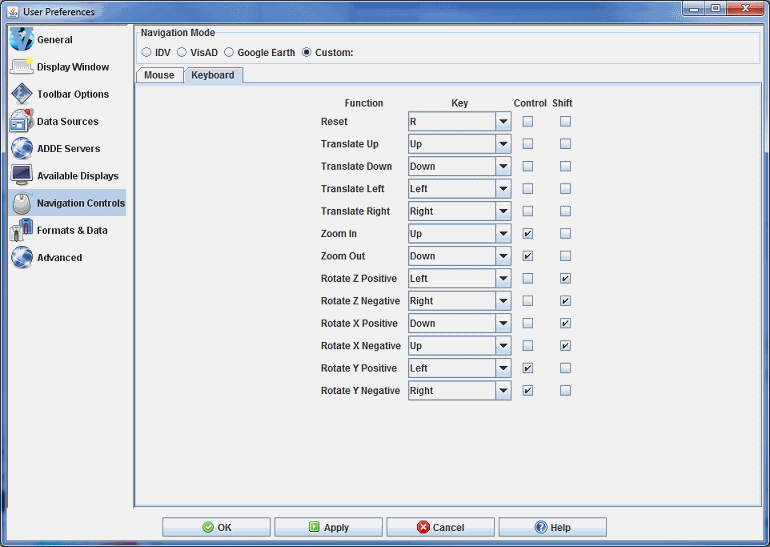 Image 2: Keyboard Navigation Controls (Default)