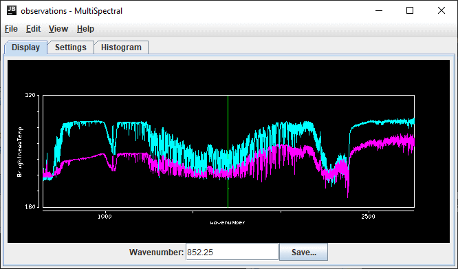 Image 1: Display Tab of the MultiSpectral Display Controls Window for Hyperspectral Data