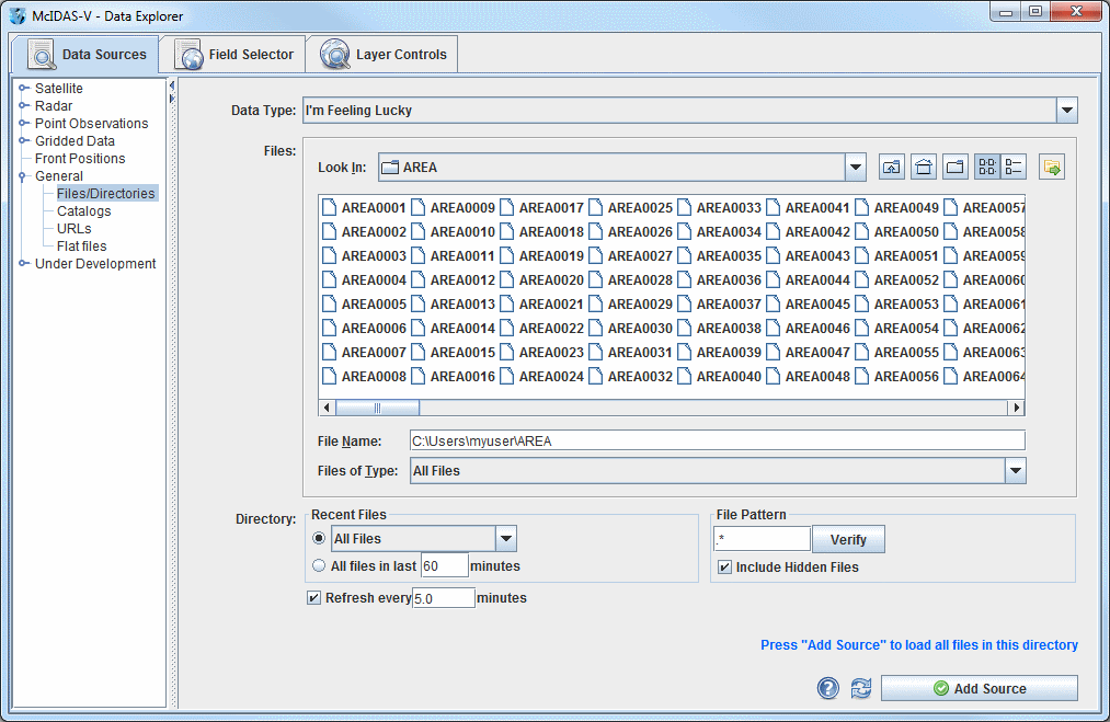 Image 3: Data Sources Tab of the Data Explorer