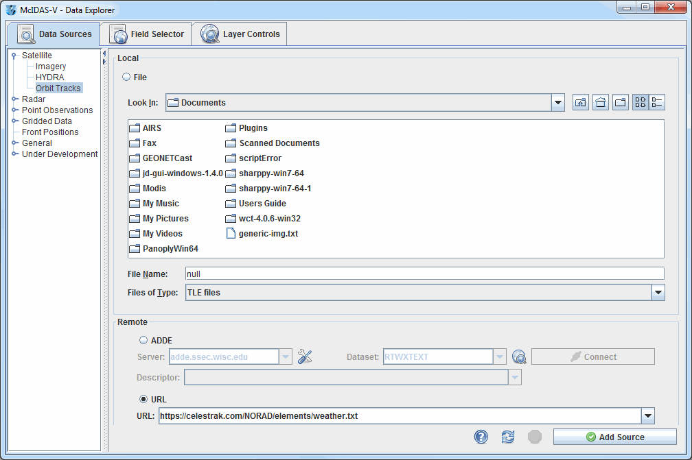 Image 1: Data Sources Tab of the Data Explorer