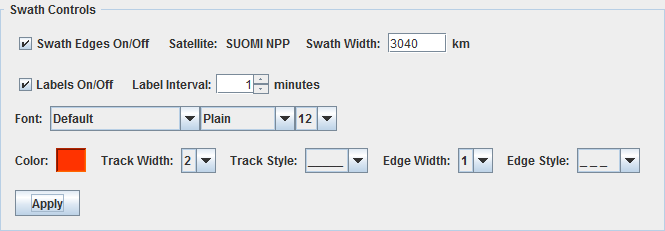 Image 4: Swath Controls Panel of the Layer Controls