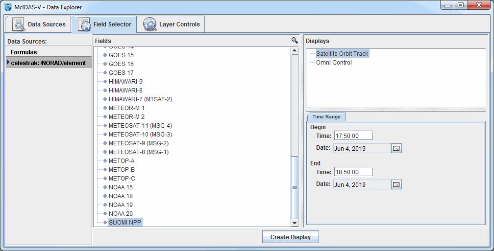 Field Selector Tab of the Data Explorer