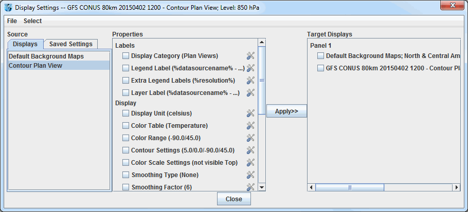 Image 1: Display Settings Dialog