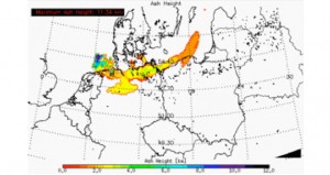 Volcanic ash height for Eyjafjallajökull, 15 April 2010