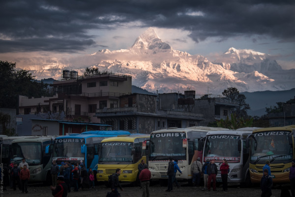 The Himalayas, as photographed on a trip to Nepal the team took in January. 