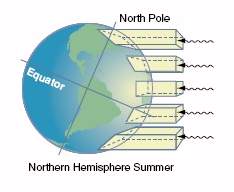 Northern Hemisphere in summer