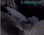 Iceberg image, 0.86 micron solar wavelength
