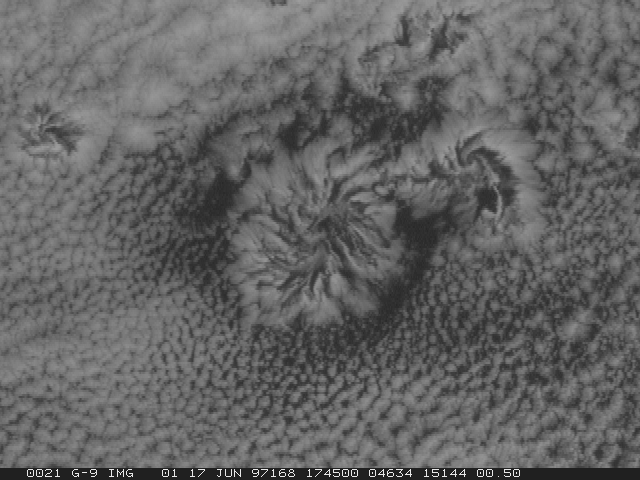 Lagrangian satellite animation of actinae phenomenon